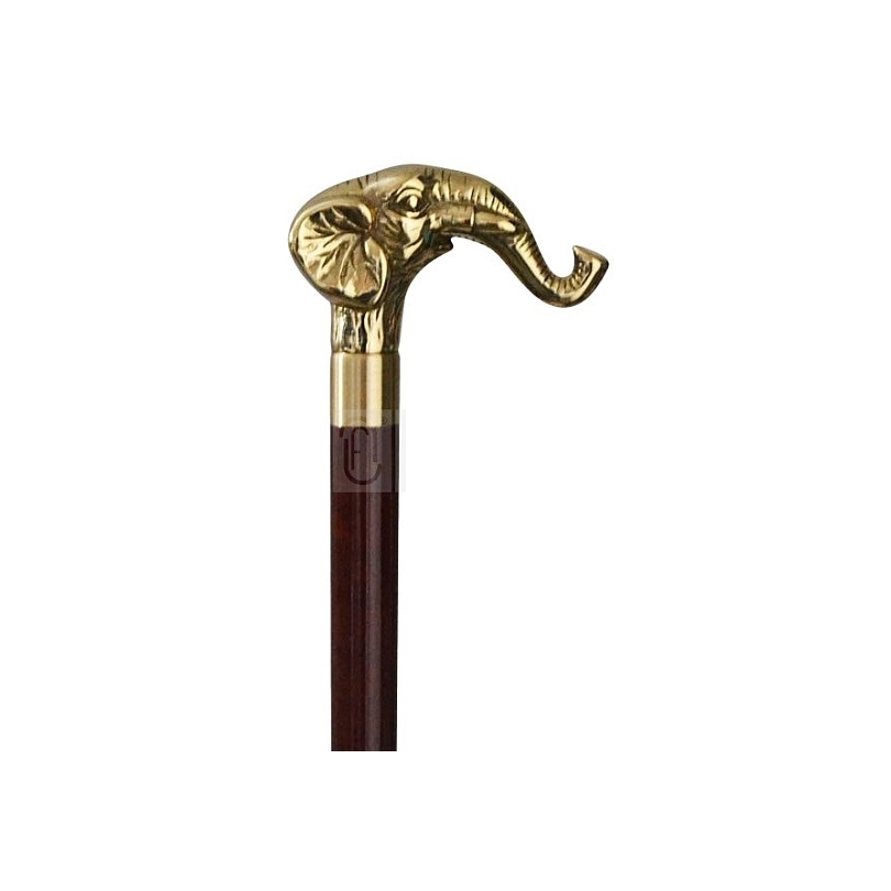 Walking stick with golden brass knob "Horse"