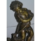 Bronze "Pair of putti with a d