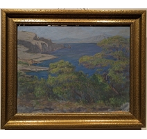 Tableau "Îles de la Mer Egée" signé RODIEUX