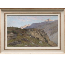 Tableau "Paysage alpestre" signé DE BEAUMONT