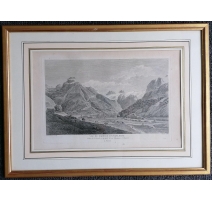 Gravure "VUE DE L'ABBAYE D'ENGELBERG" par PERIGNON