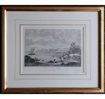 Gravure "VUE DU LAC DE GENEVE" par PERIGNON