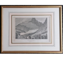 Gravure "GLACIERE DU GRINDELWALD" par BARBIER