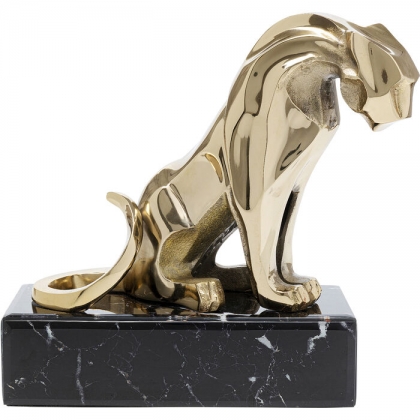 Lionne en aluminium doré