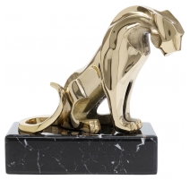 Lionne en aluminium doré