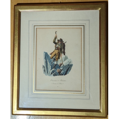 Gravure "Chasseur de Chamois" par LORY