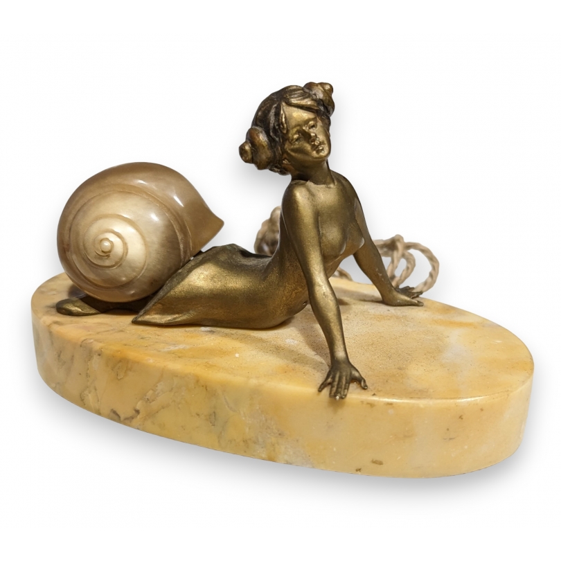 Escargot à Poser Cache Clé Sculpture en Fonte Patinée Marron 7x15cm -  L'Héritier du Temps